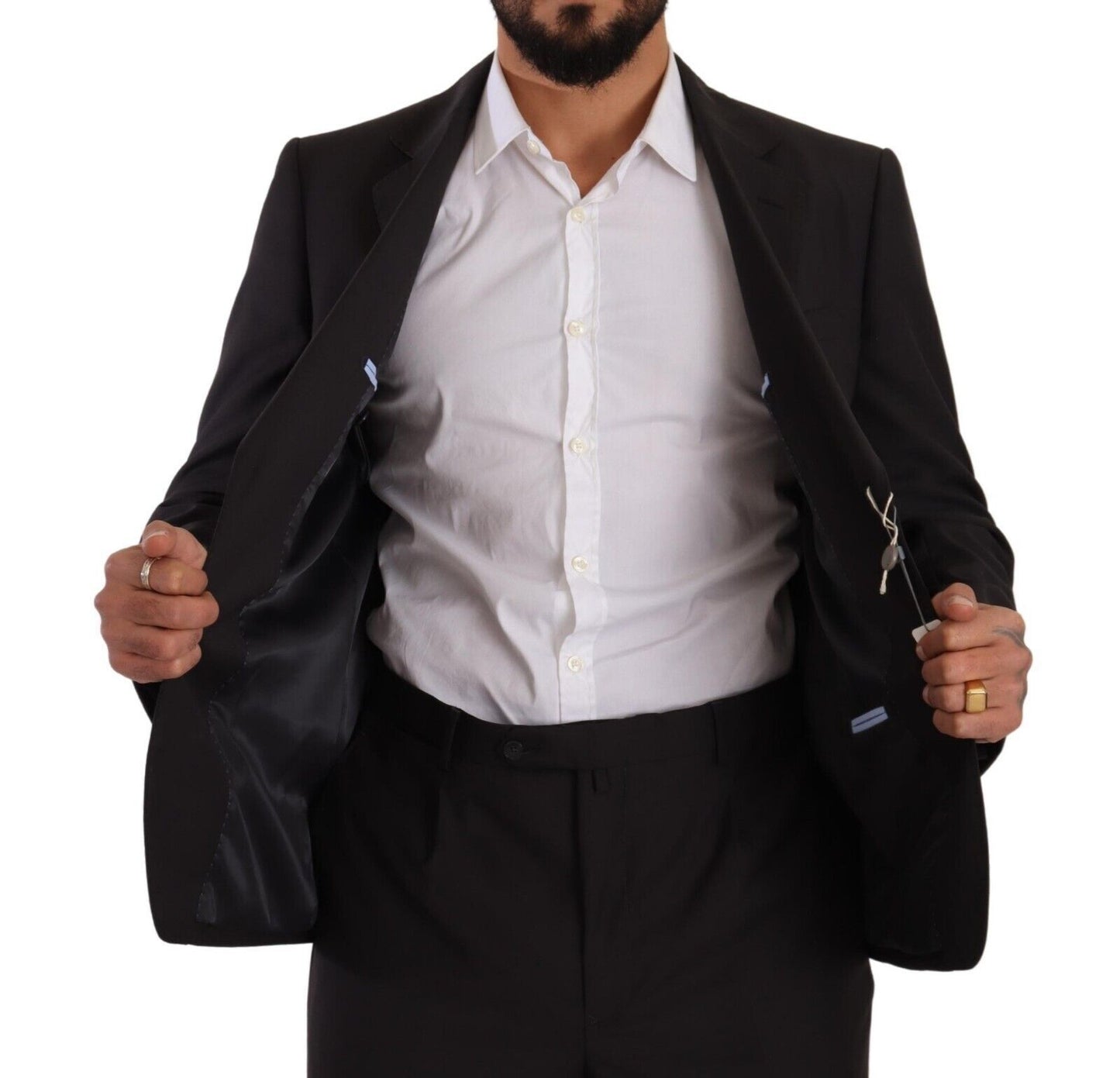 Costume formel à simple boutonnage gris foncé de Domenico Tagliente