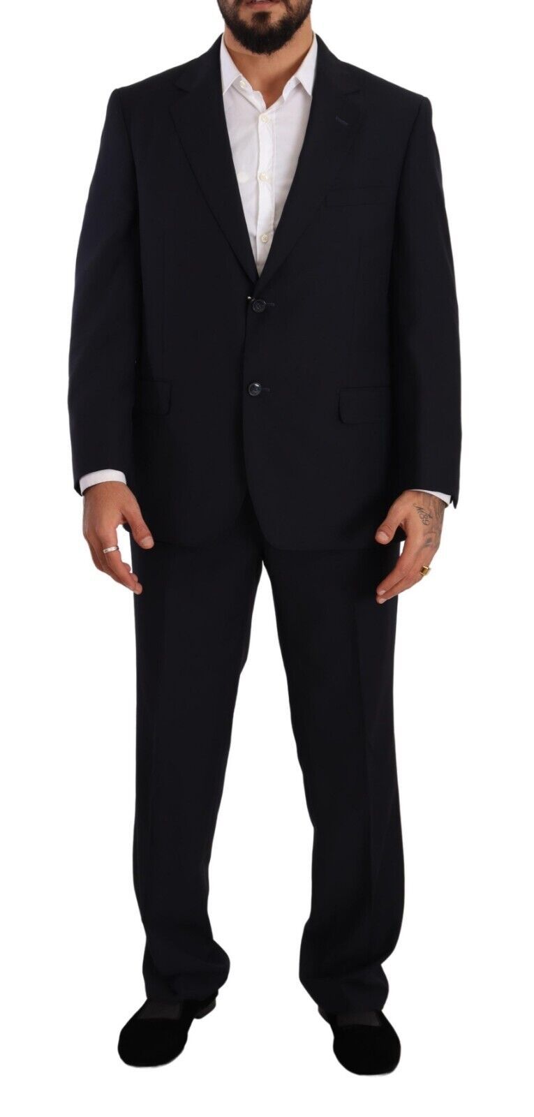 Costume formel bleu en polyester à simple boutonnage de Domenico Tagliente