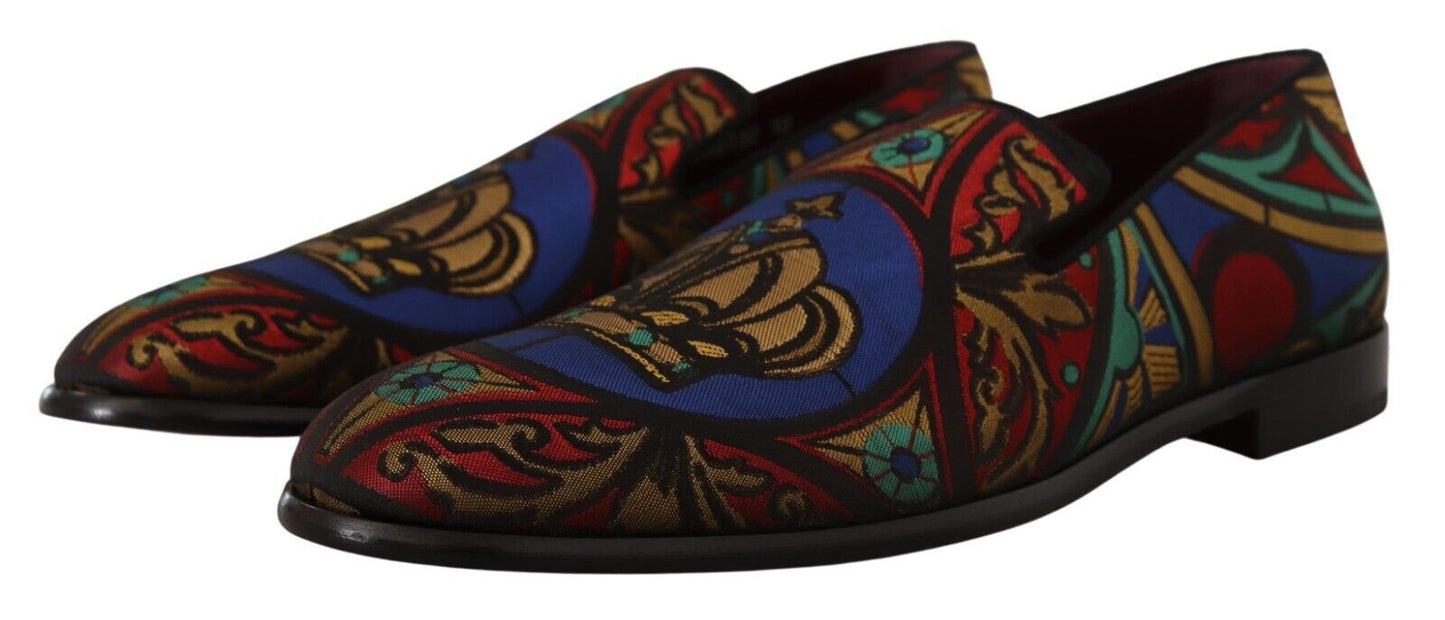Dolce & Gabbana veelkleurige jacquard kroon slippers/schoenen