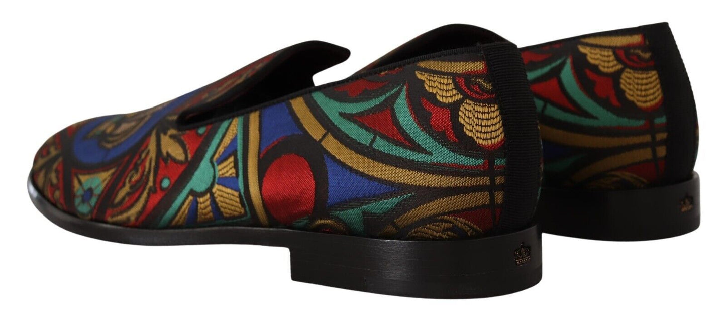 Dolce & Gabbana veelkleurige jacquard kroon slippers/schoenen