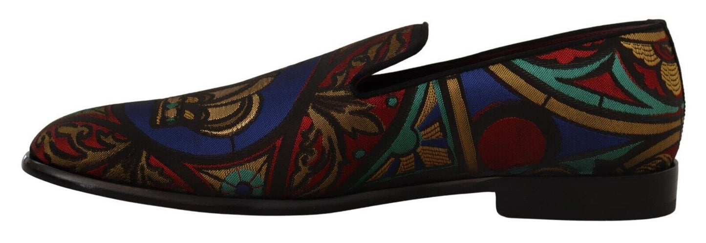 Dolce & Gabbana veelkleurige jacquard kroon slippers/schoenen