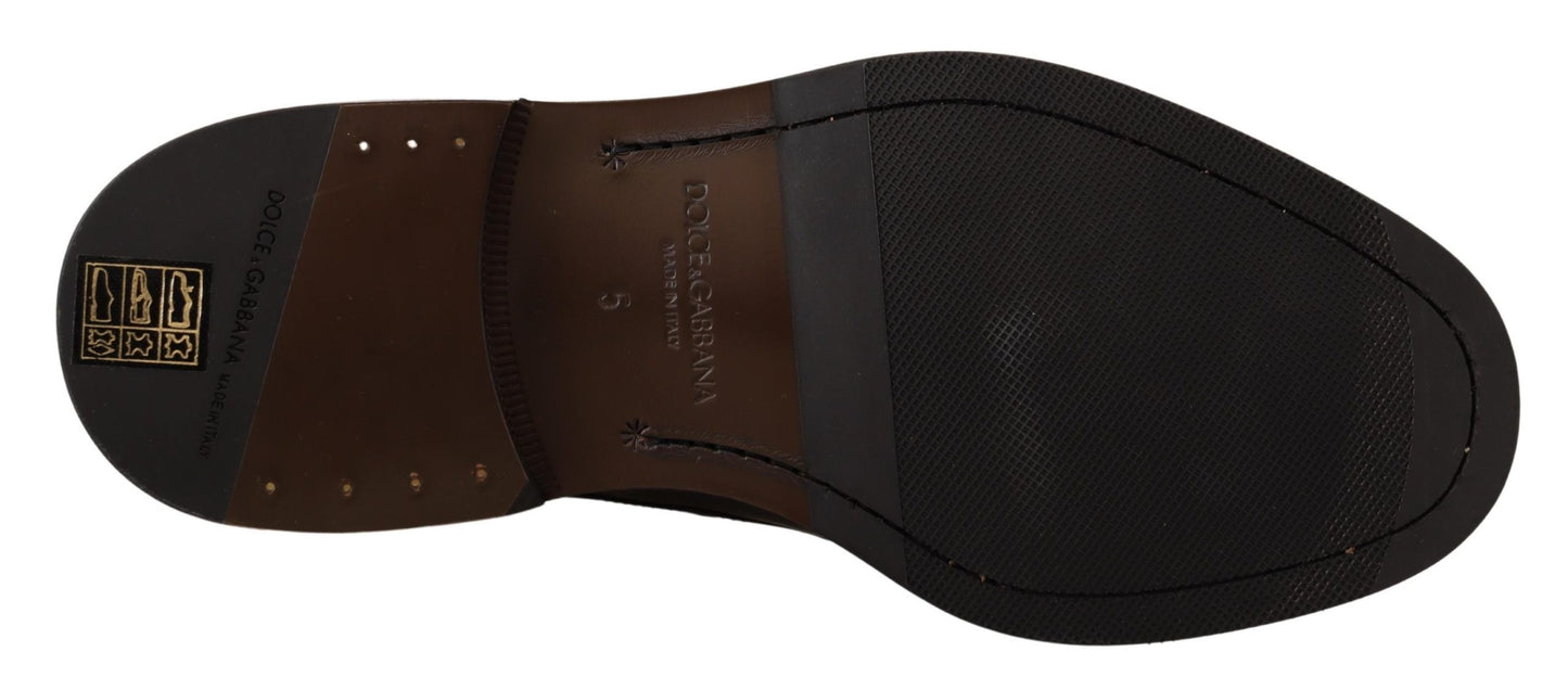 Chaussures derby formelles en cuir noir Dolce & Gabbana