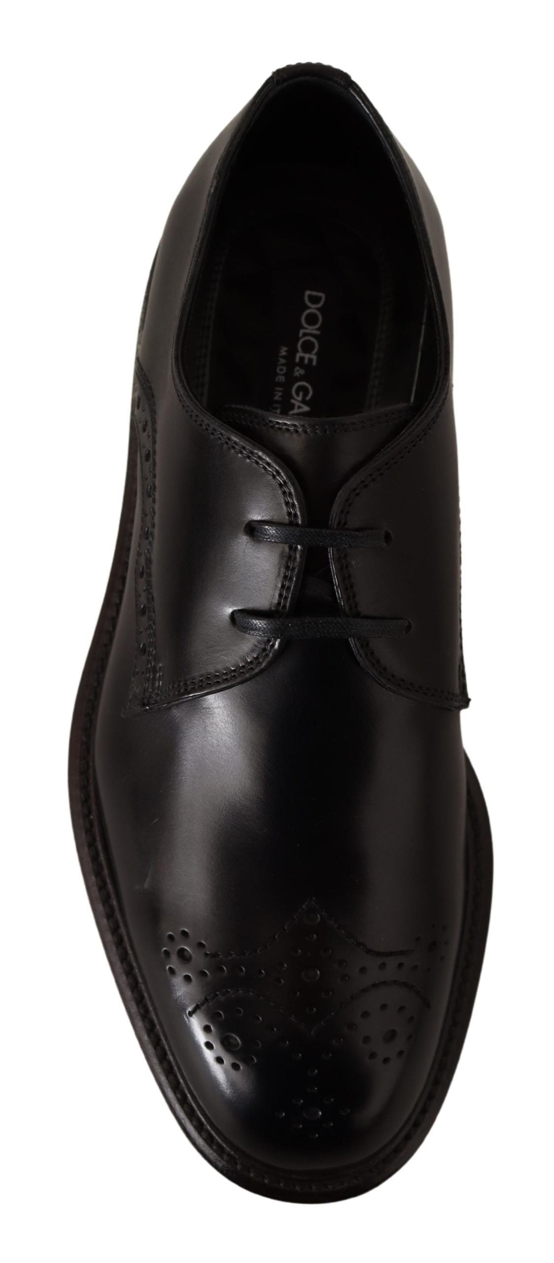 Chaussures derby formelles en cuir noir Dolce & Gabbana