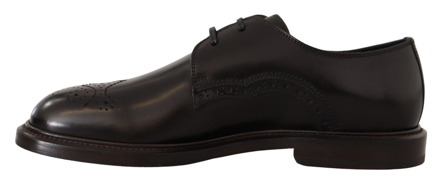 Chaussures derby formelles en cuir noir Dolce & Gabbana