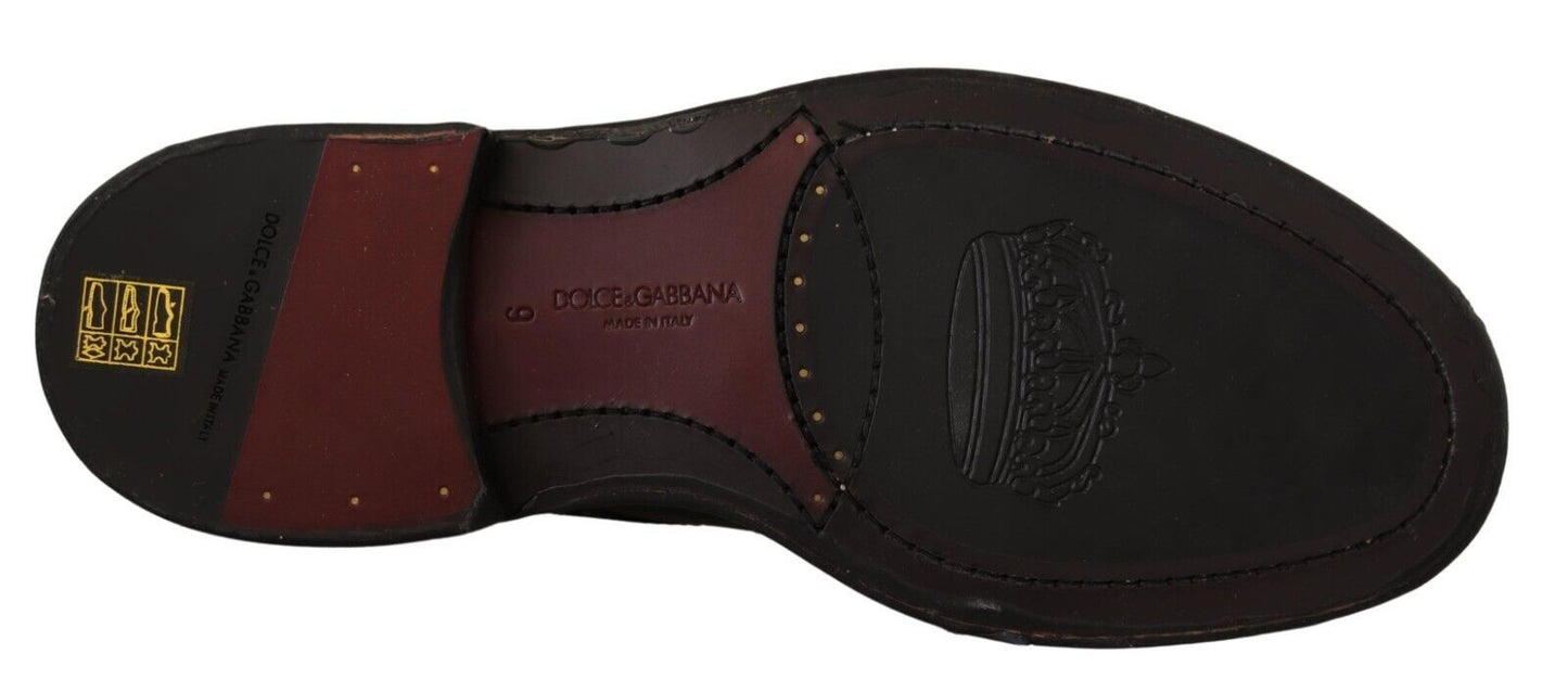 Chaussures formelles type derby à bout en aile de type Oxford en cuir noir de Dolce & Gabbana