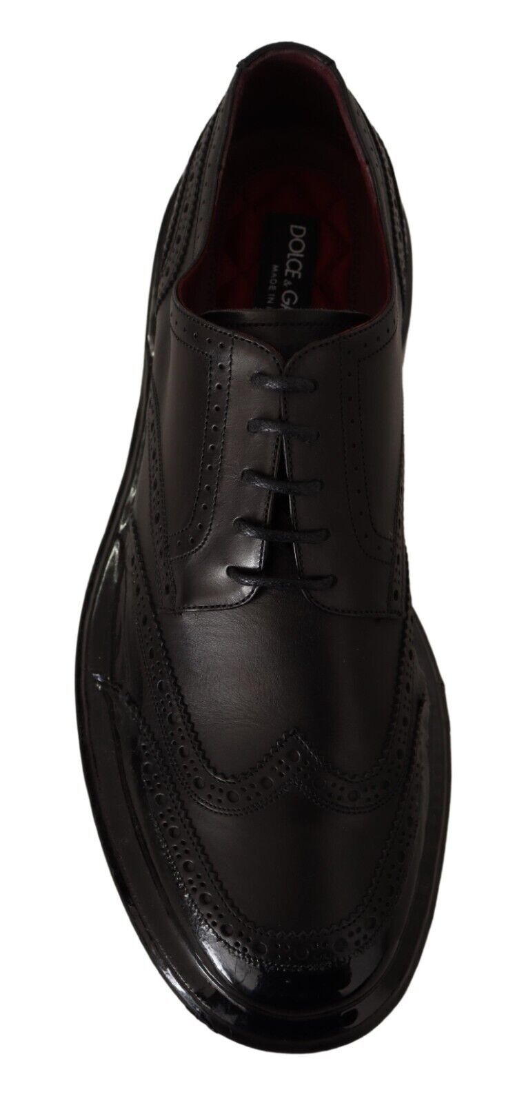 Chaussures formelles type derby à bout en aile de type Oxford en cuir noir de Dolce & Gabbana