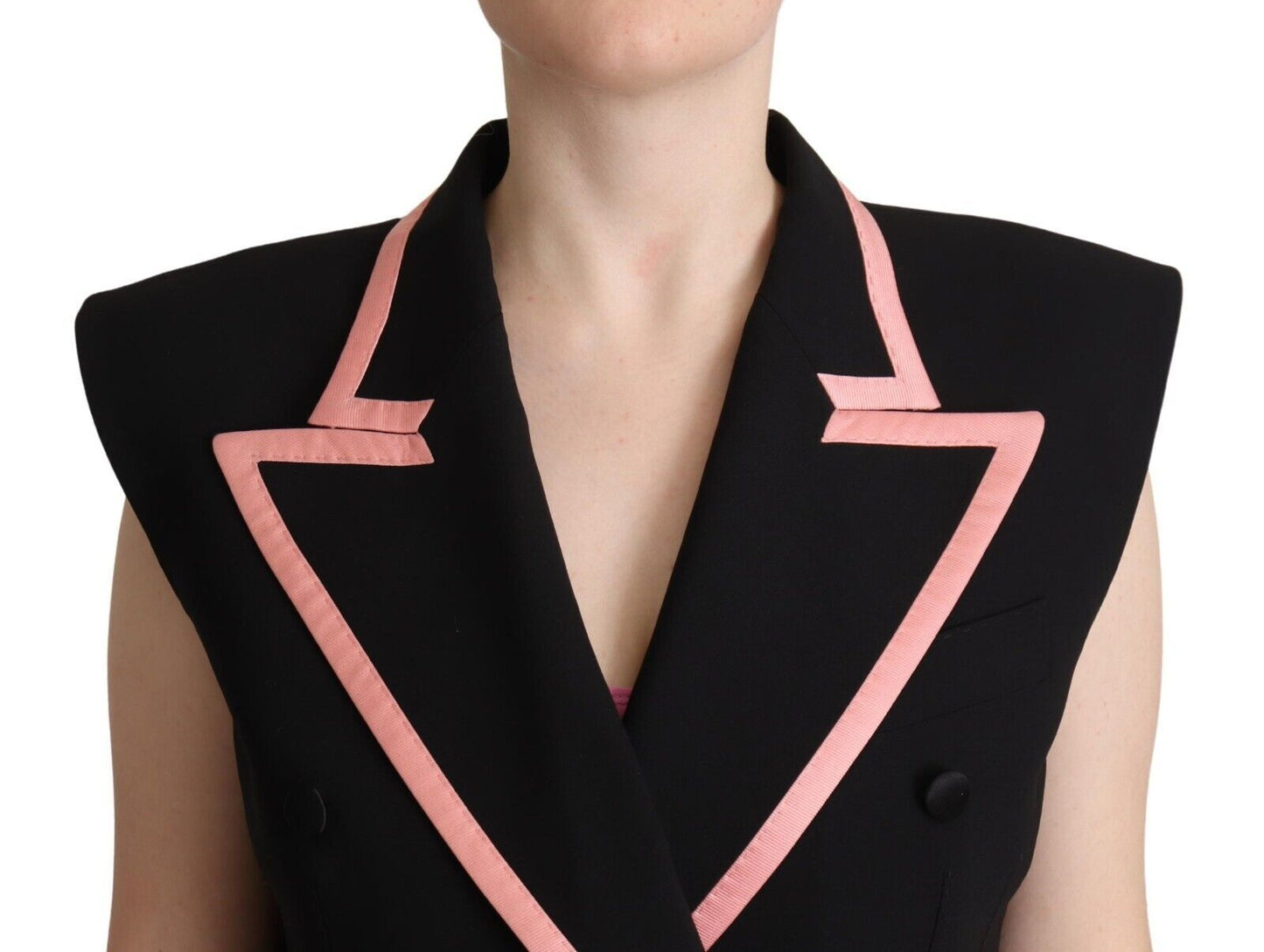 Zwarte, mouwloze jumpsuit van wolmix van Dolce & Gabbana