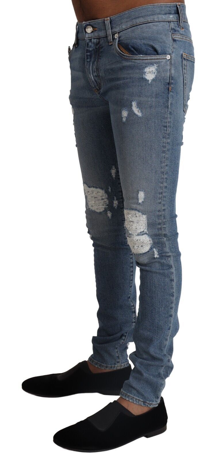 Jeans skinny en coton délavé bleu clair de Dolce & Gabbana