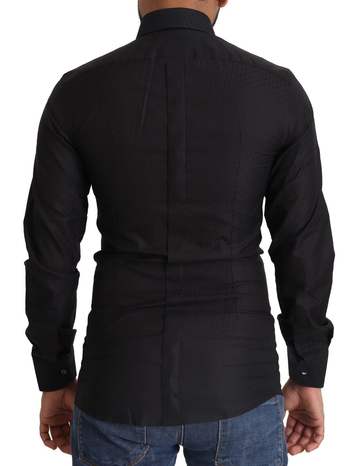 Chemise habillée slim en coton noir et or de Dolce & Gabbana
