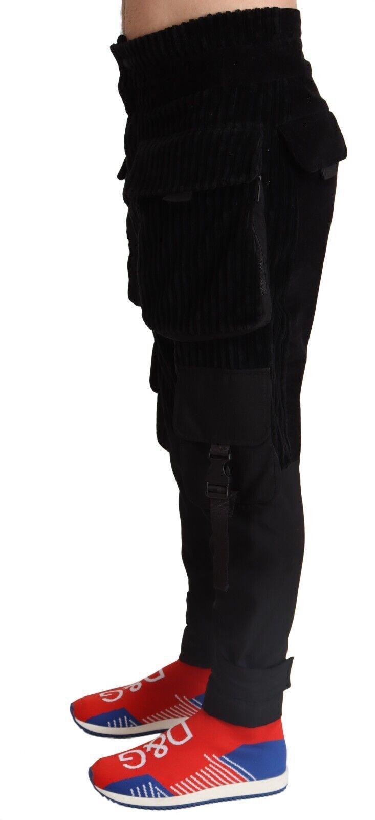 Pantalon cargo en sergé de coton noir et étroit de Dolce & Gabbana