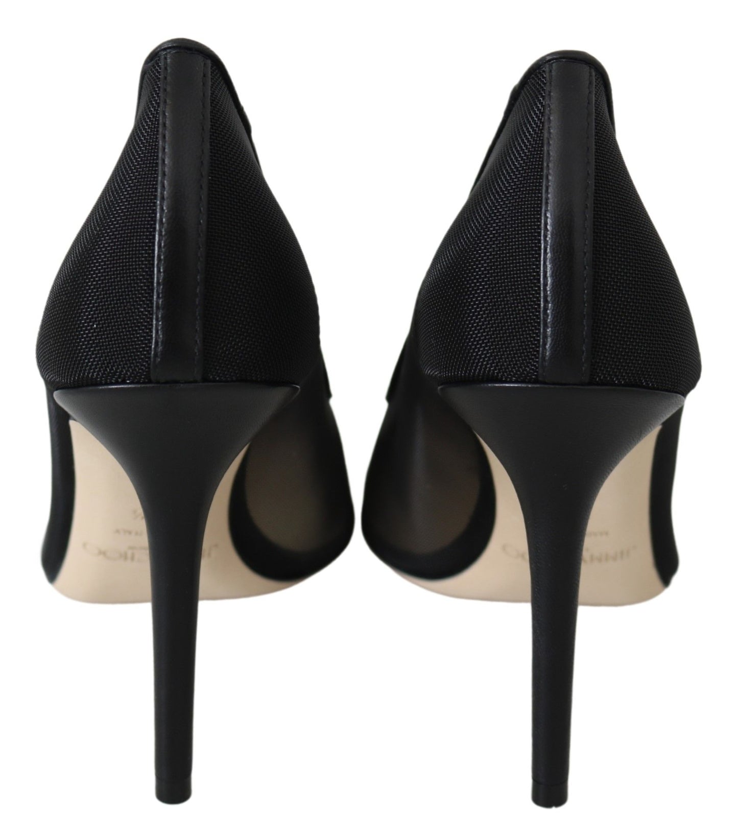 Escarpins en maille noire et cristaux, Jimmy Choo.