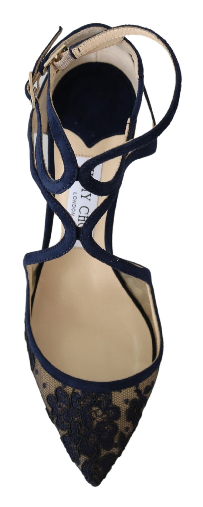 Escarpins en cuir bleu marine Lancer de Jimmy Choo : l'élégance débridée.