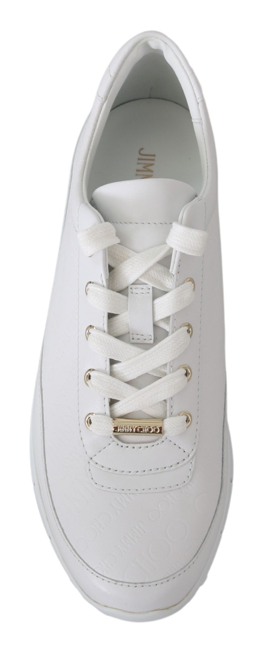Jimmy Choo Elegante Witte Lederen Sneakers
