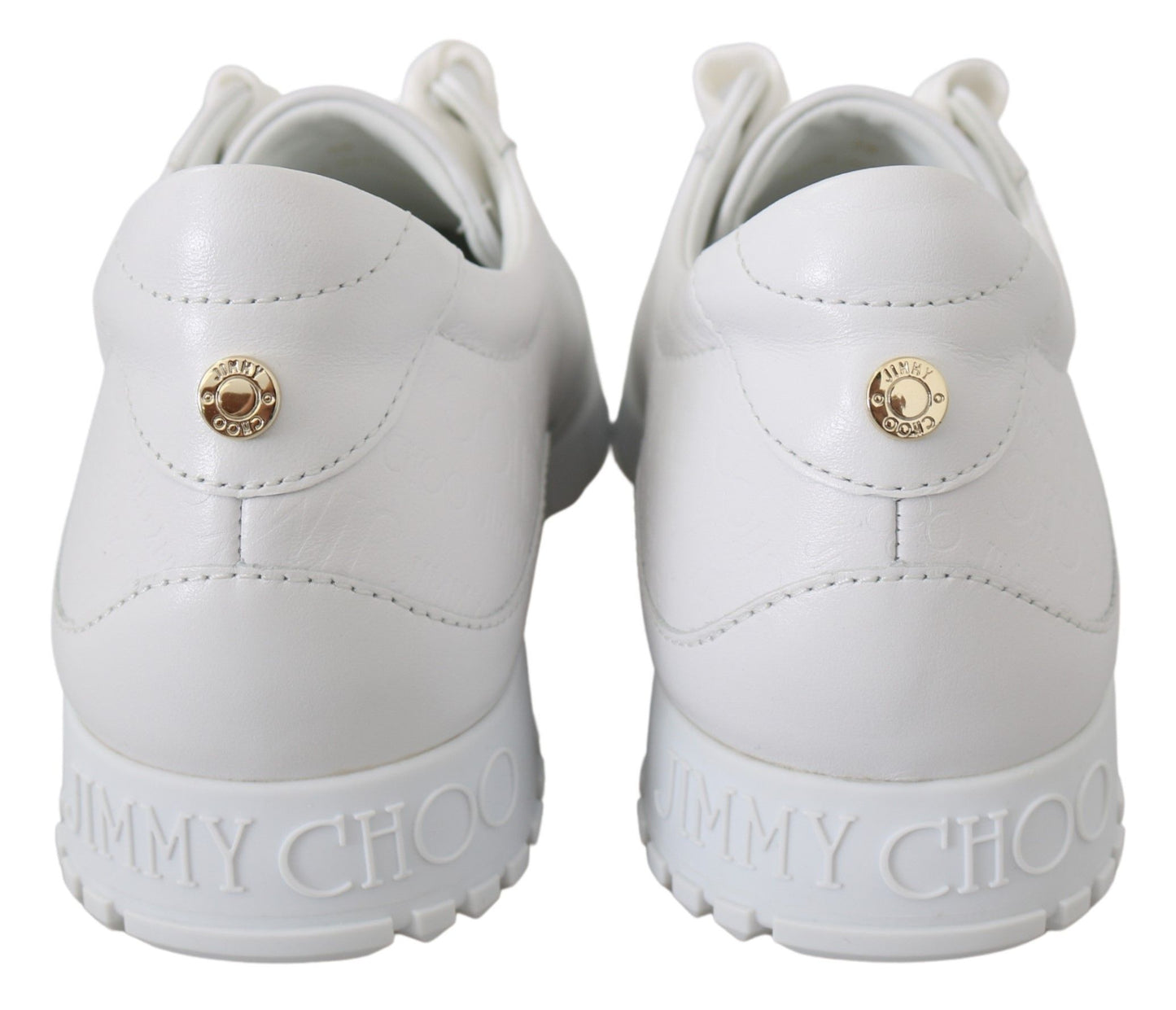 Jimmy Choo Elegante Witte Lederen Sneakers