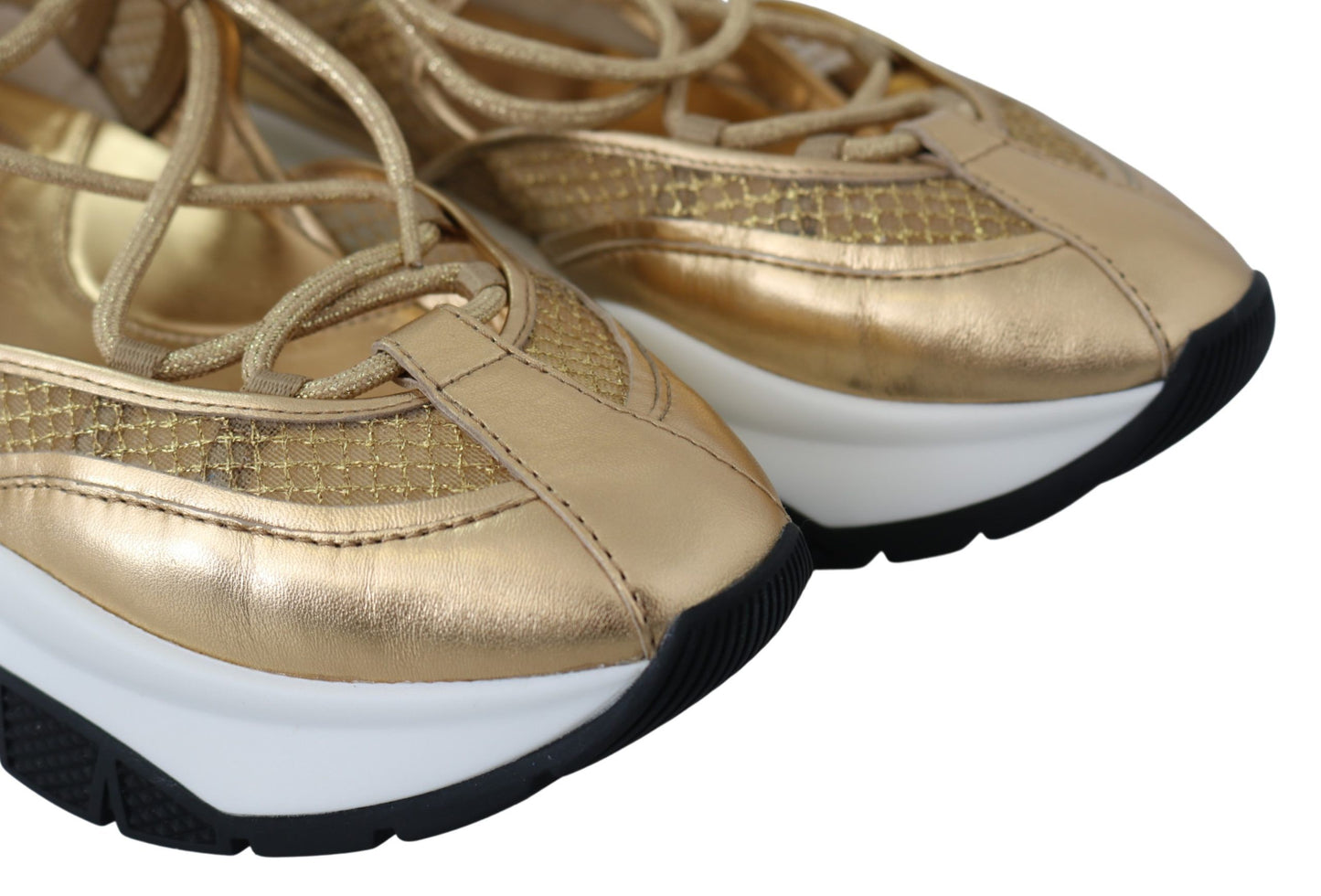 Sneakers en cuir et maille Golden Glamour de Jimmy Choo