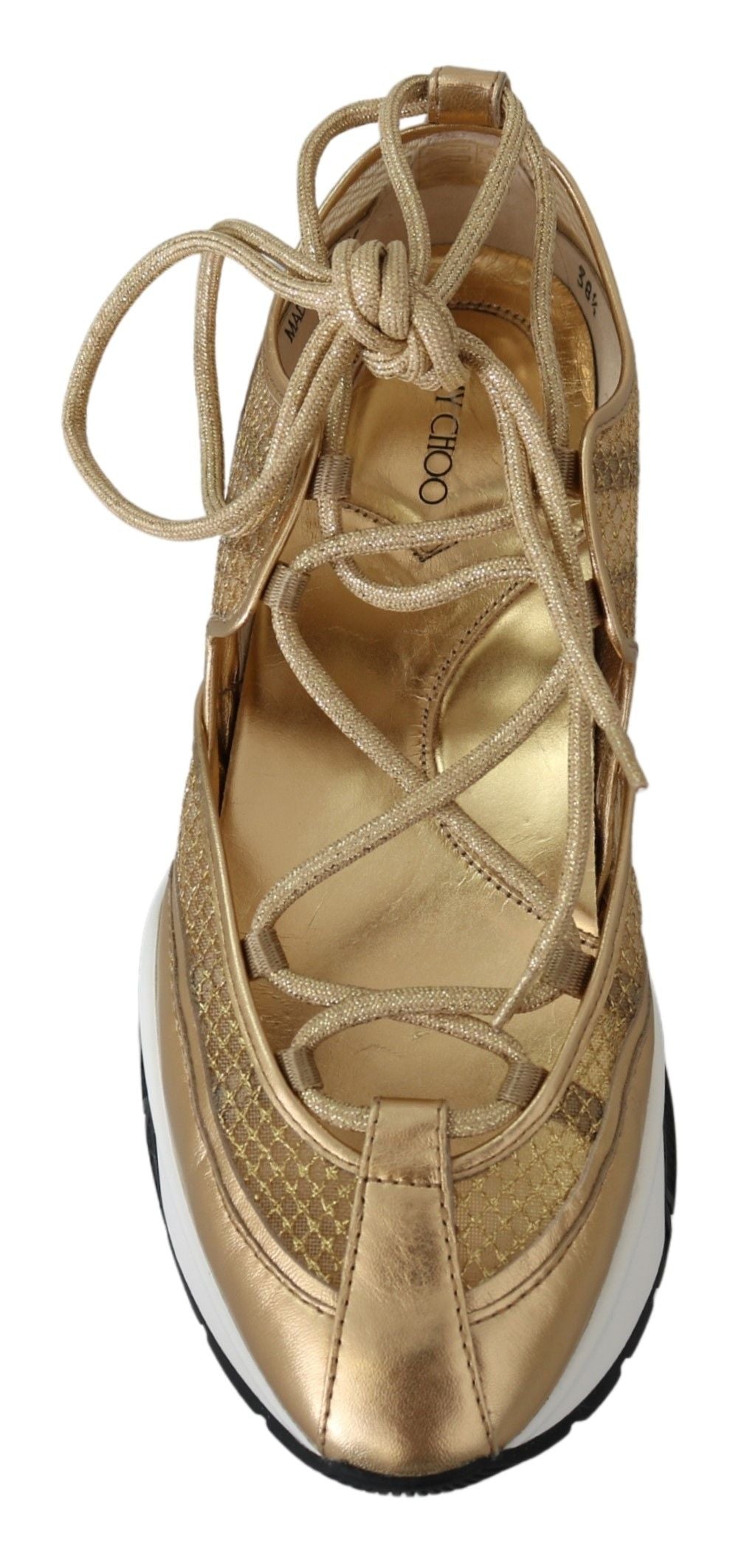 Sneakers en cuir et maille Golden Glamour de Jimmy Choo