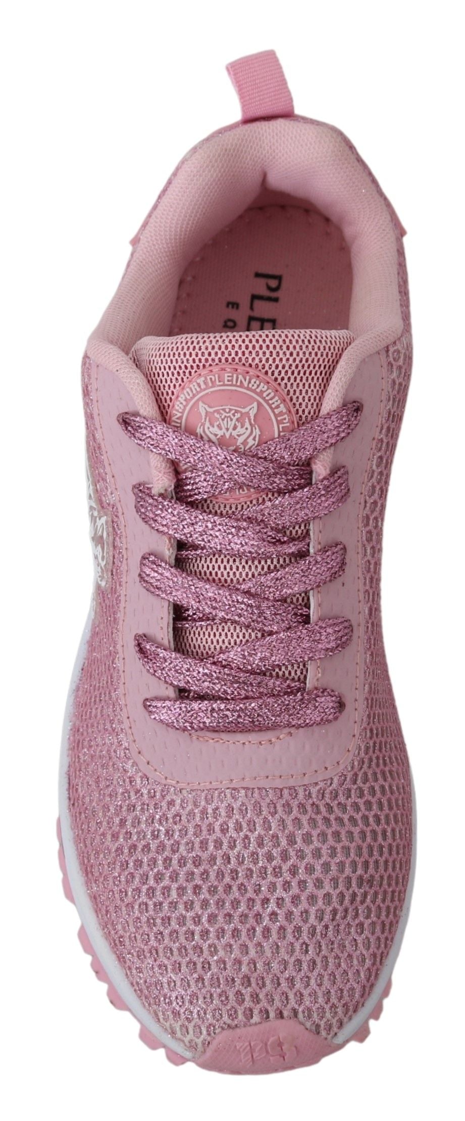 Sneakers Plein Sport Chic, rose poudré, fabrication artisanale.