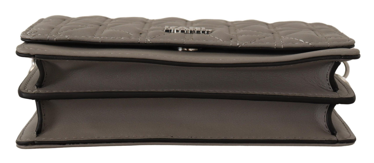 Karl Lagerfeld elegante grijze leren crossbodytas