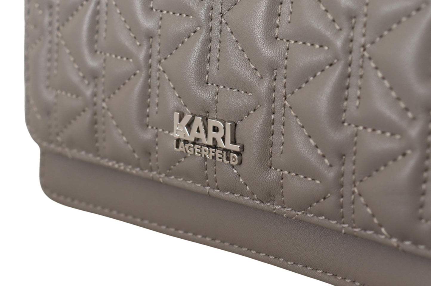 Karl Lagerfeld elegante grijze leren crossbodytas