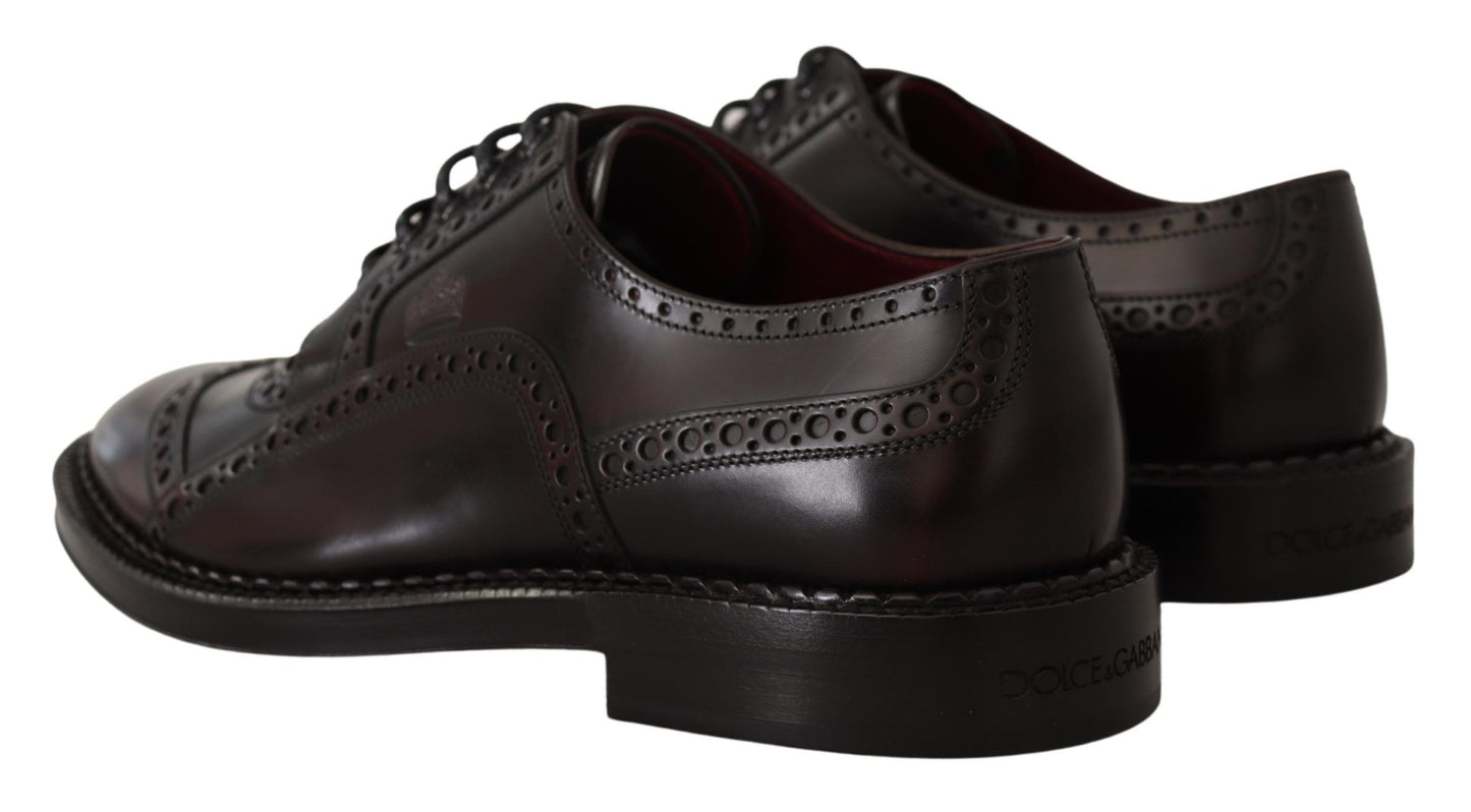 Chaussures habillées en cuir violet à bout en aile de marque Dolce & Gabbana
