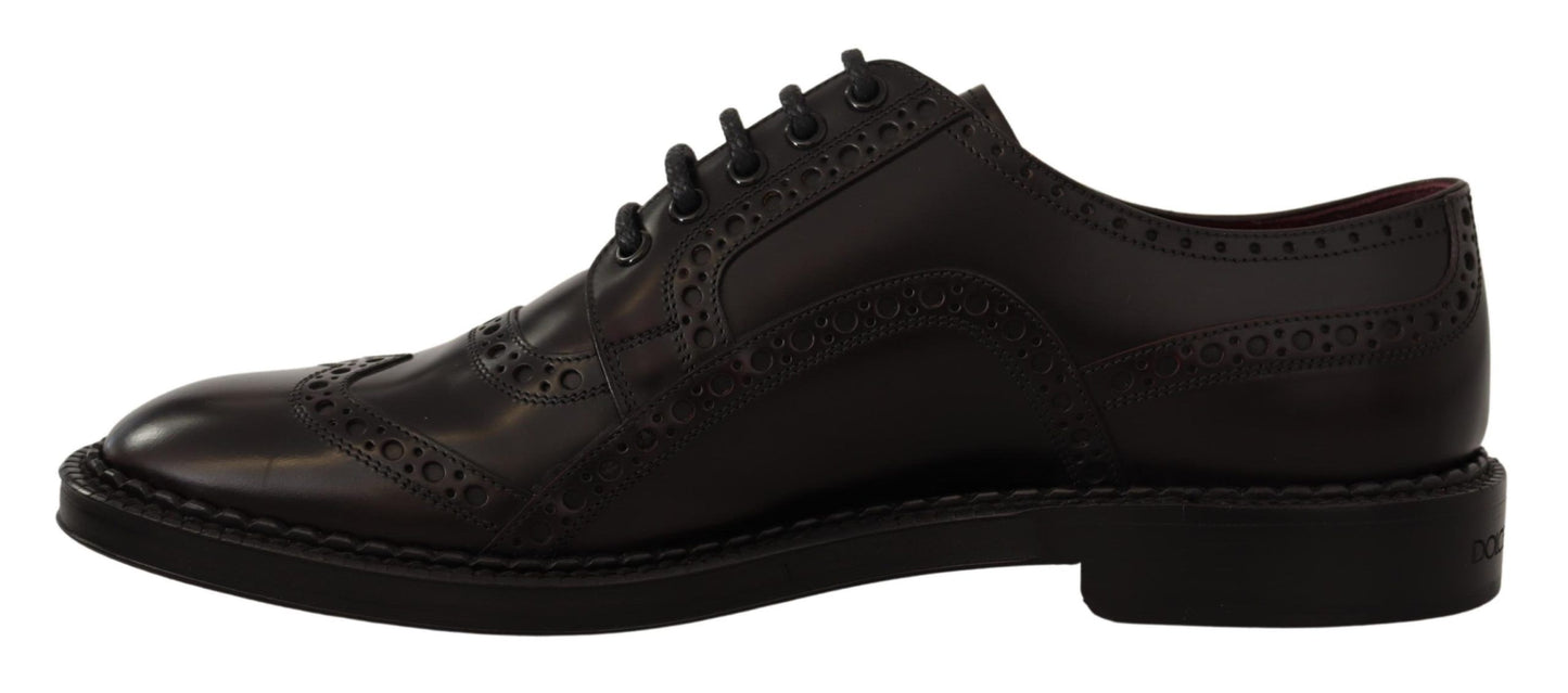 Chaussures habillées en cuir violet à bout en aile de marque Dolce & Gabbana