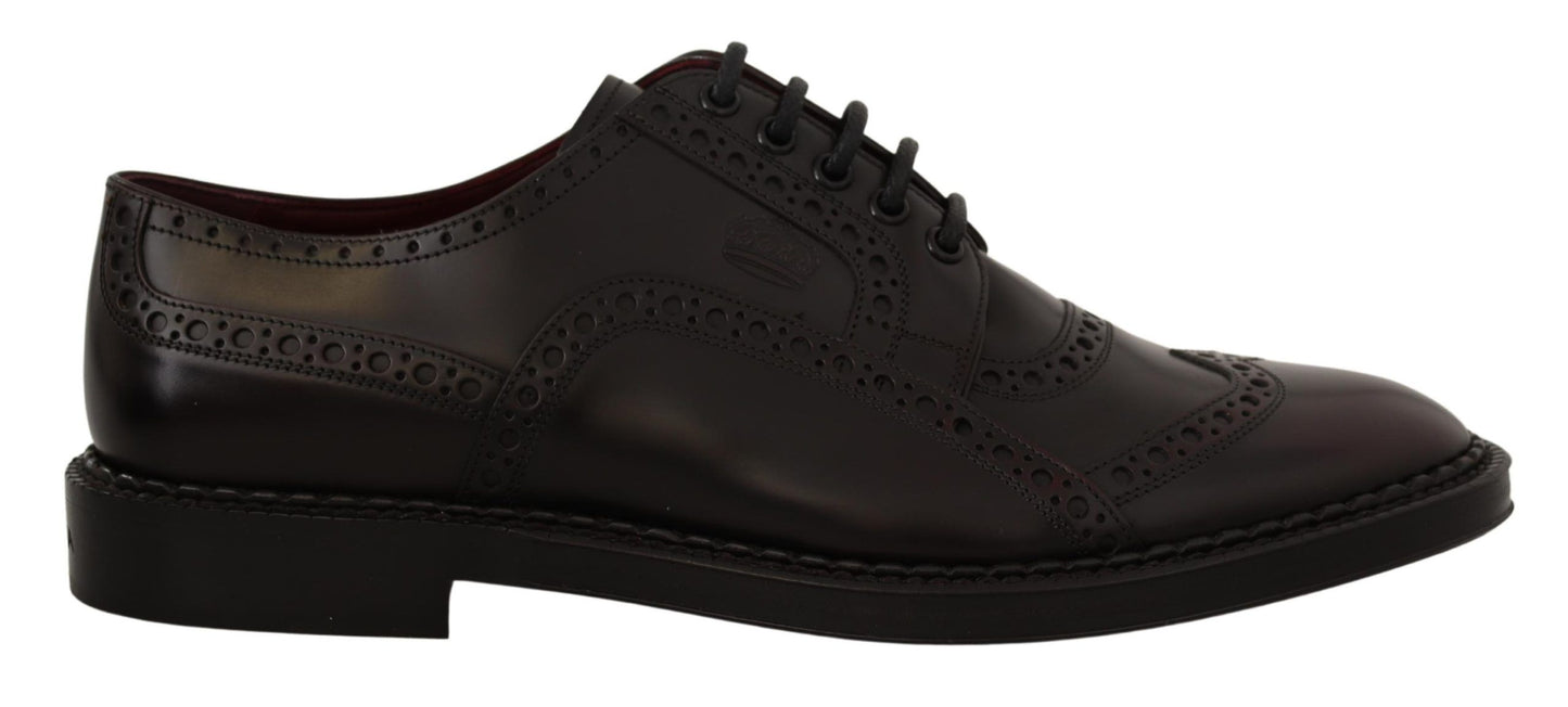 Chaussures habillées en cuir violet à bout en aile de marque Dolce & Gabbana