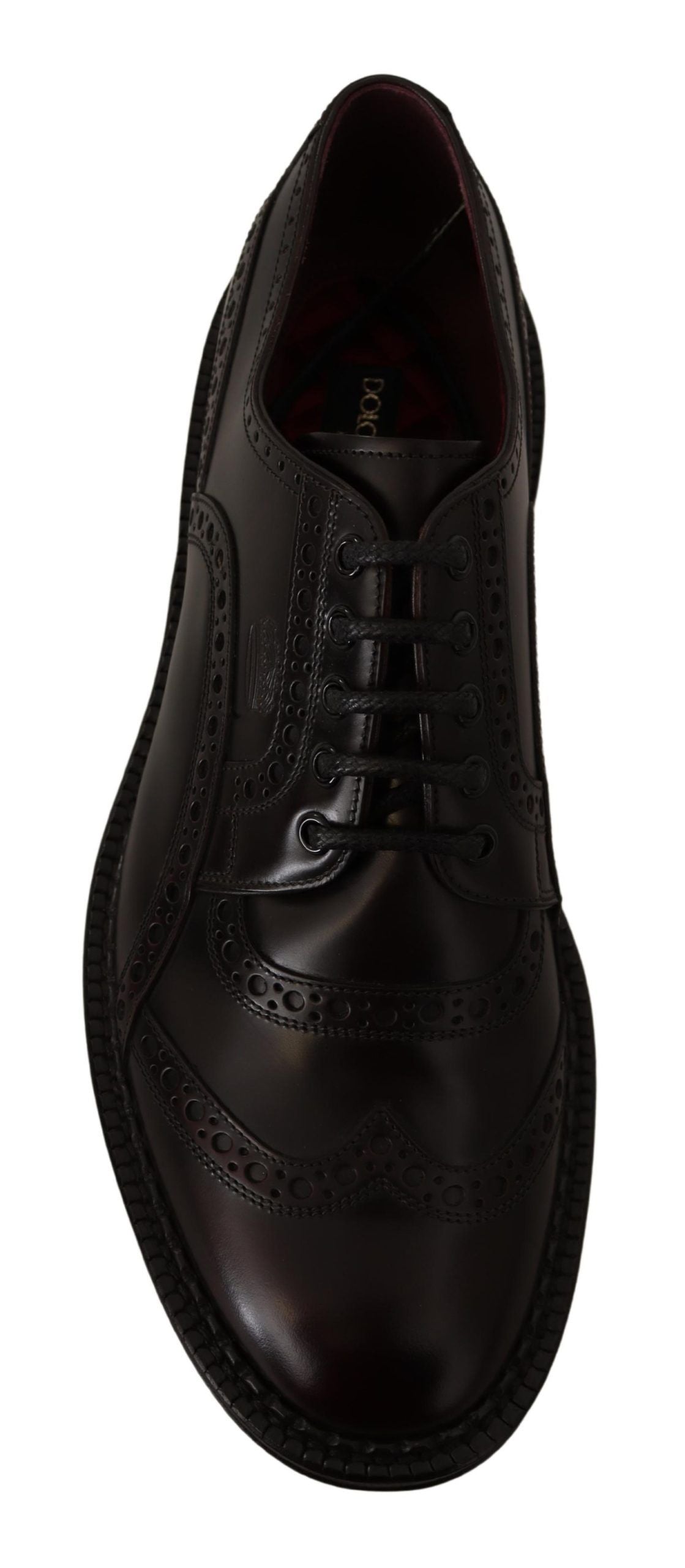 Chaussures habillées en cuir violet à bout en aile de marque Dolce & Gabbana