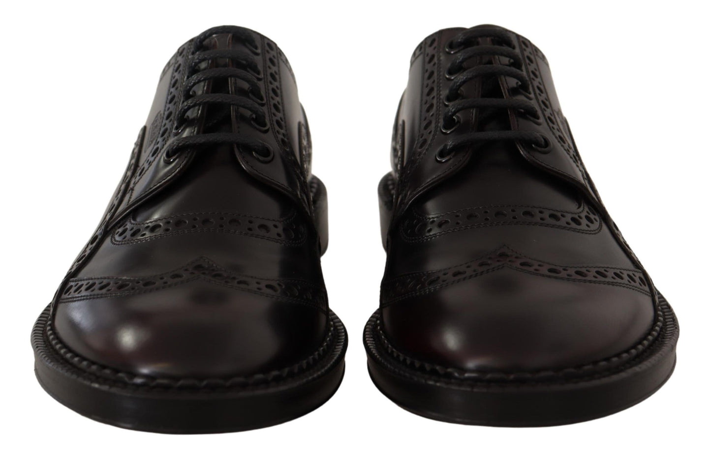 Chaussures habillées en cuir violet à bout en aile de marque Dolce & Gabbana