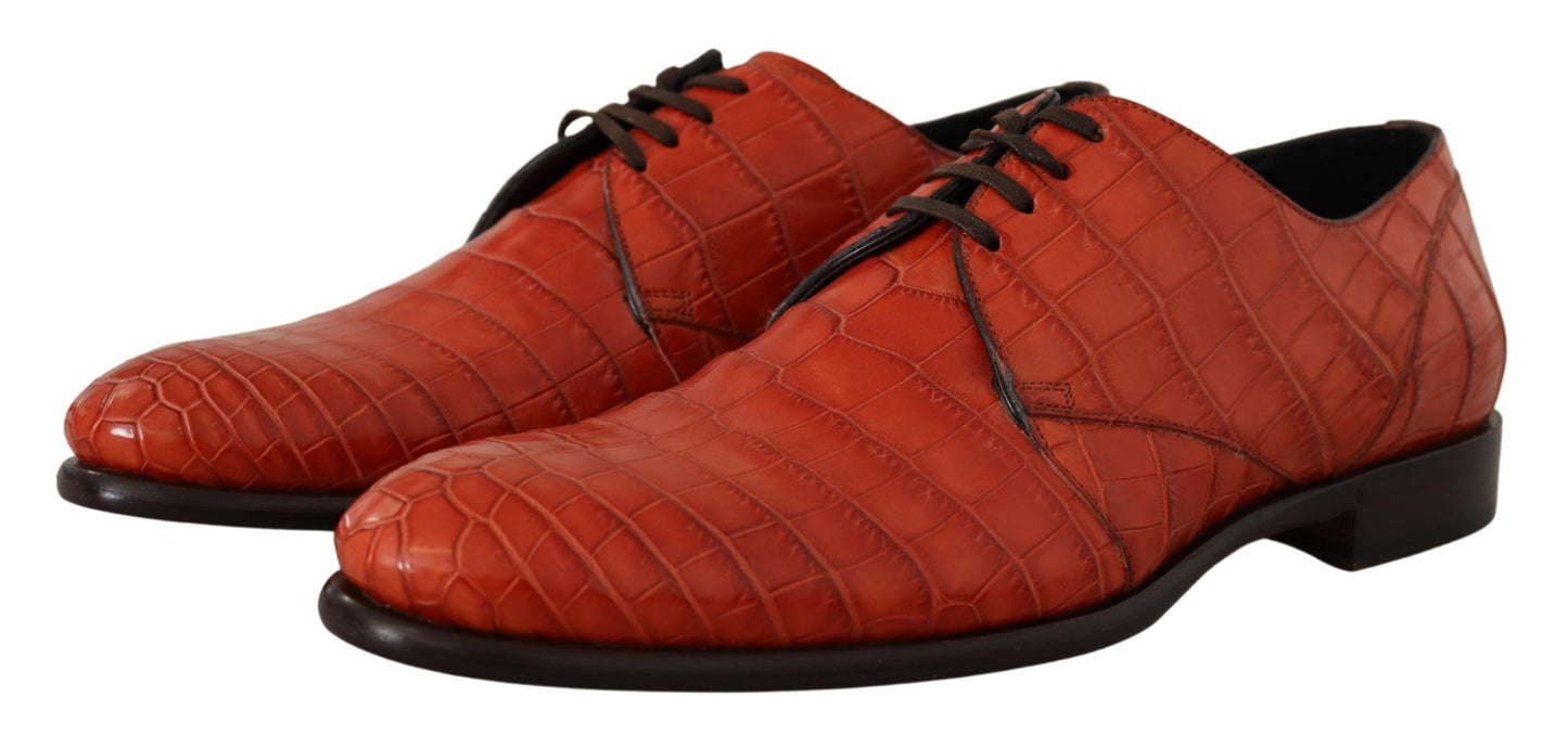 Derbies en cuir exotique orange de Dolce & Gabbana