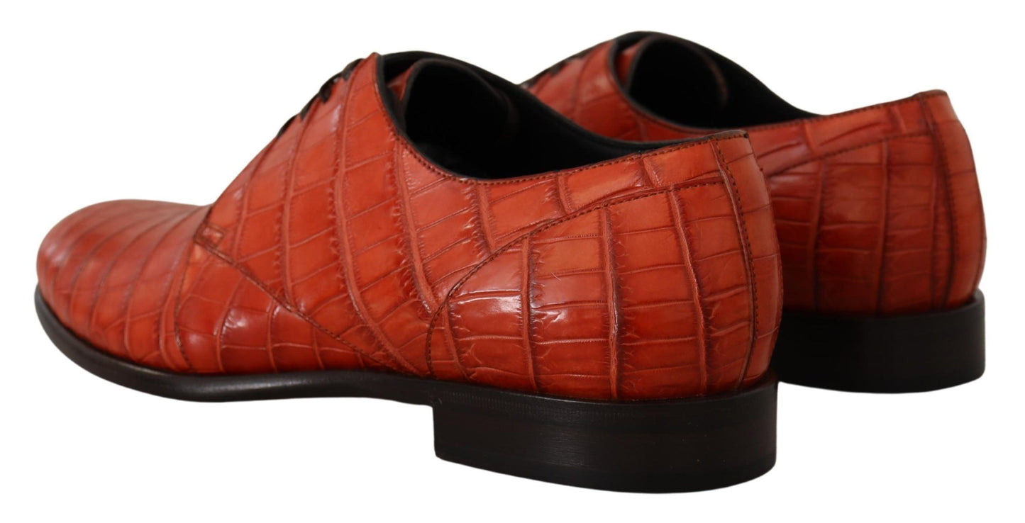 Derbies en cuir exotique orange de Dolce & Gabbana