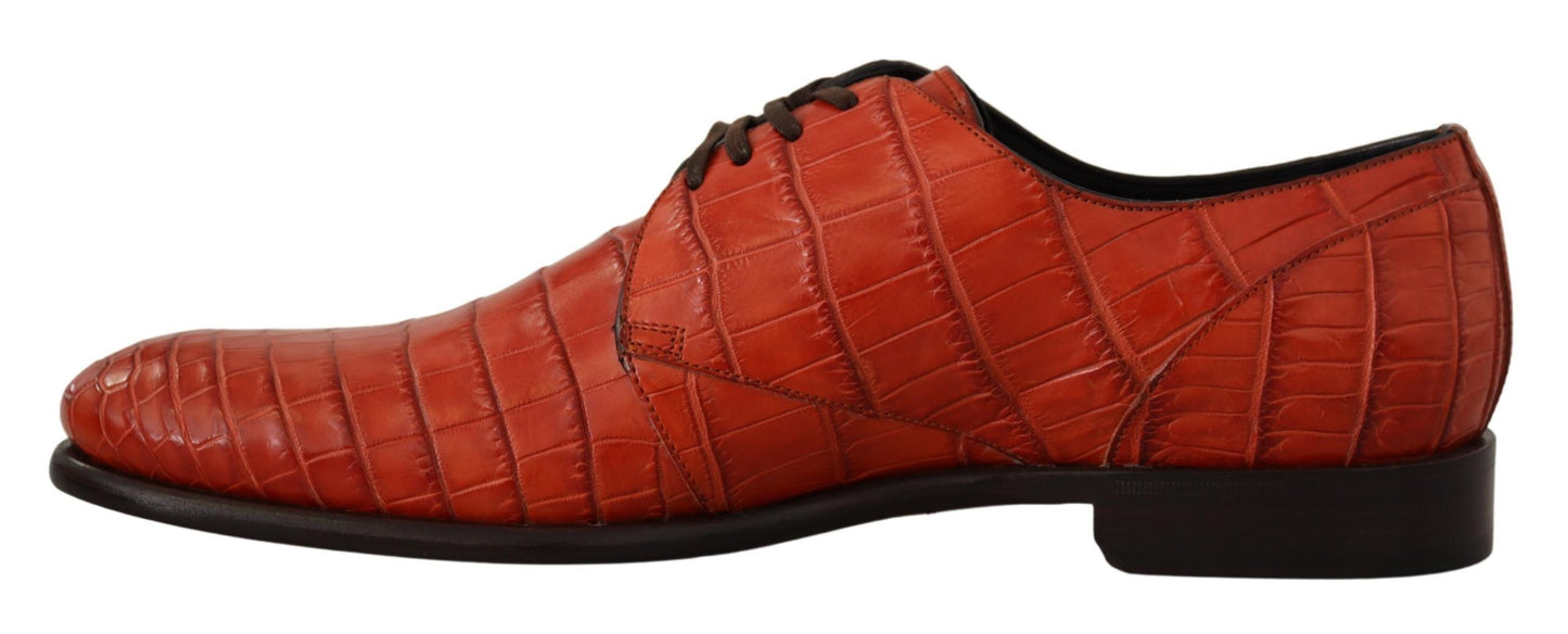 Derbies en cuir exotique orange de Dolce & Gabbana