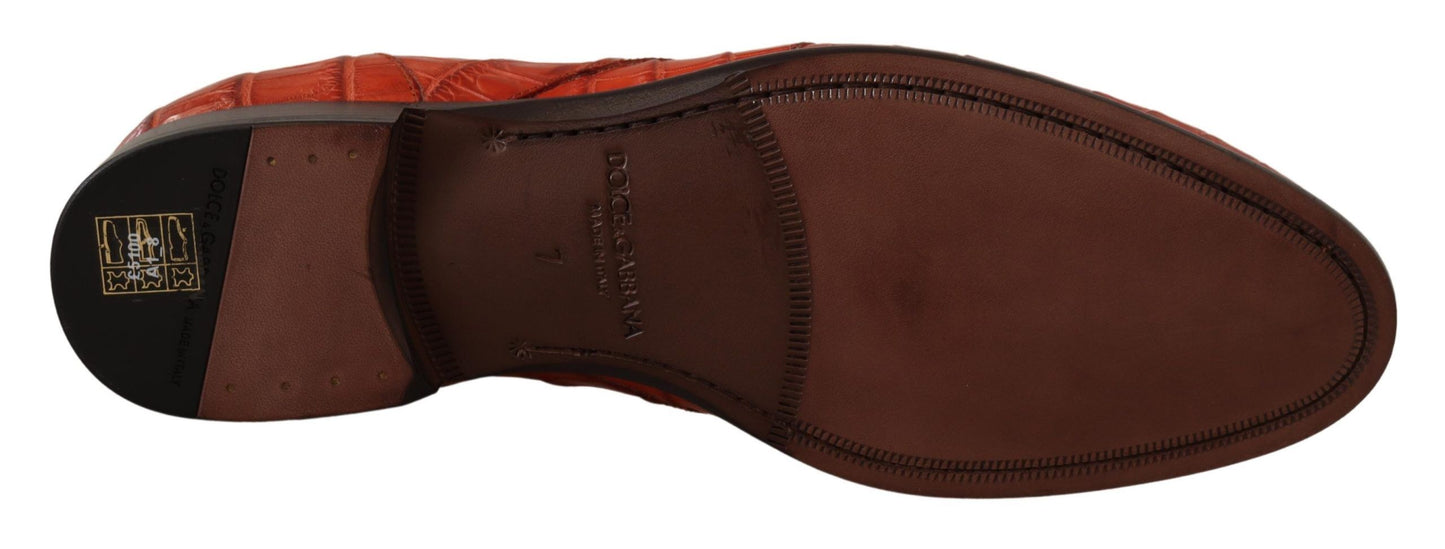 Derbies en cuir exotique orange de Dolce & Gabbana