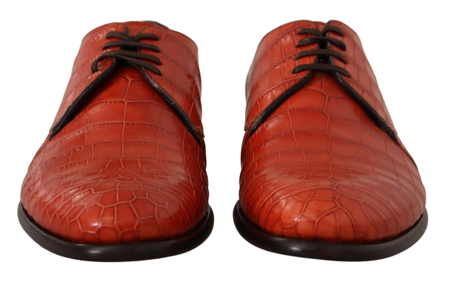 Derbies en cuir exotique orange de Dolce & Gabbana
