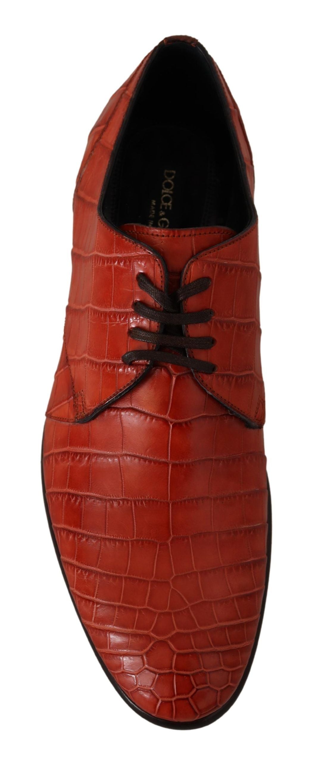 Derbies en cuir exotique orange de Dolce & Gabbana