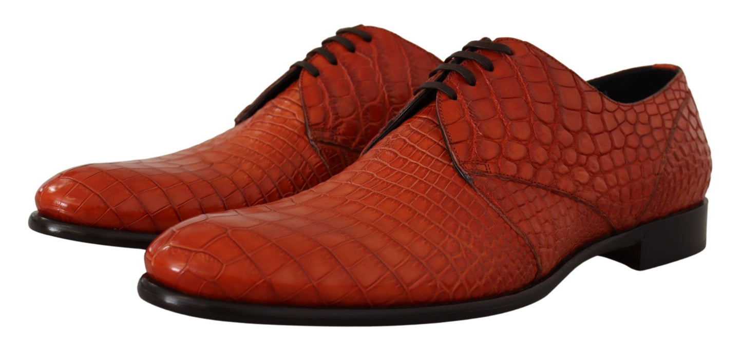 Derbies en cuir exotique orange de Dolce & Gabbana