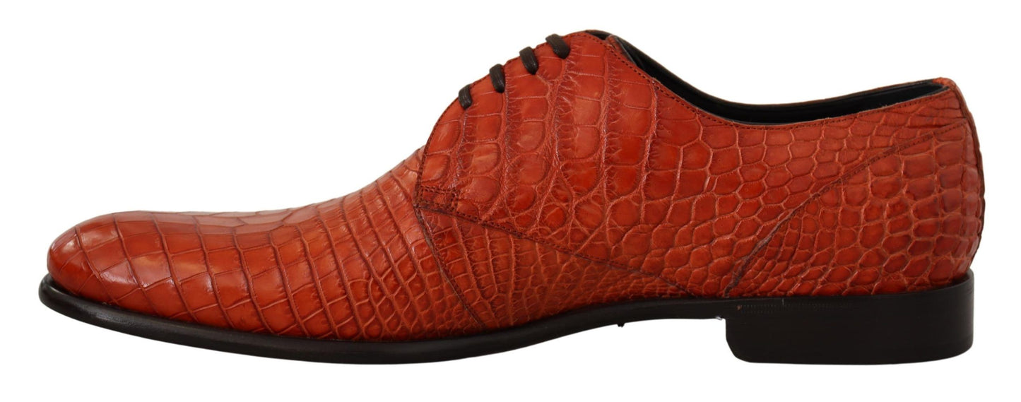 Derbies en cuir exotique orange de Dolce & Gabbana