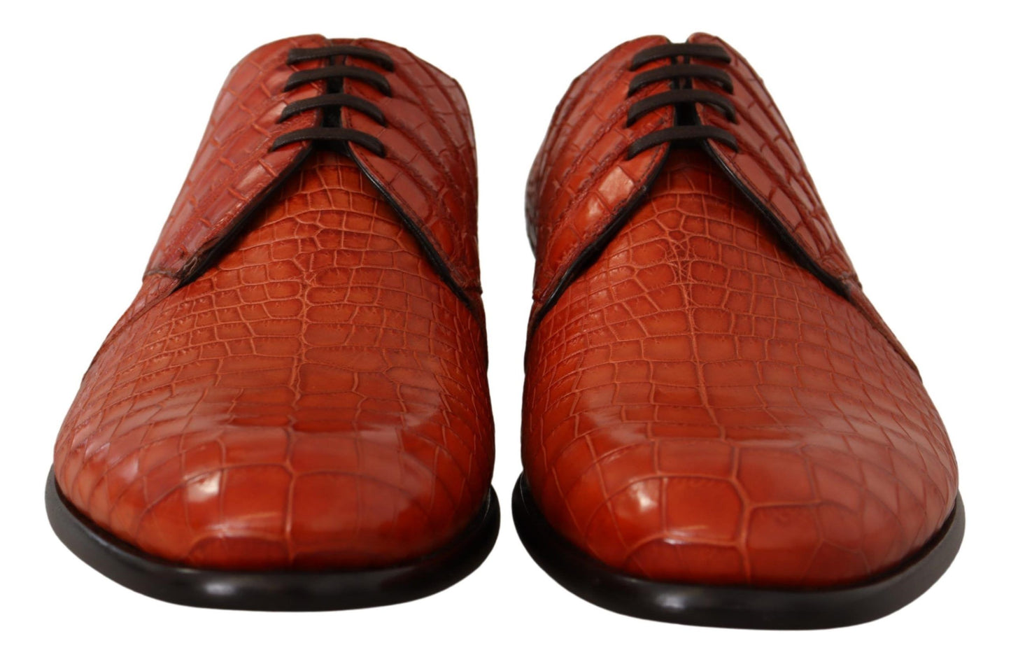 Derbies en cuir exotique orange de Dolce & Gabbana