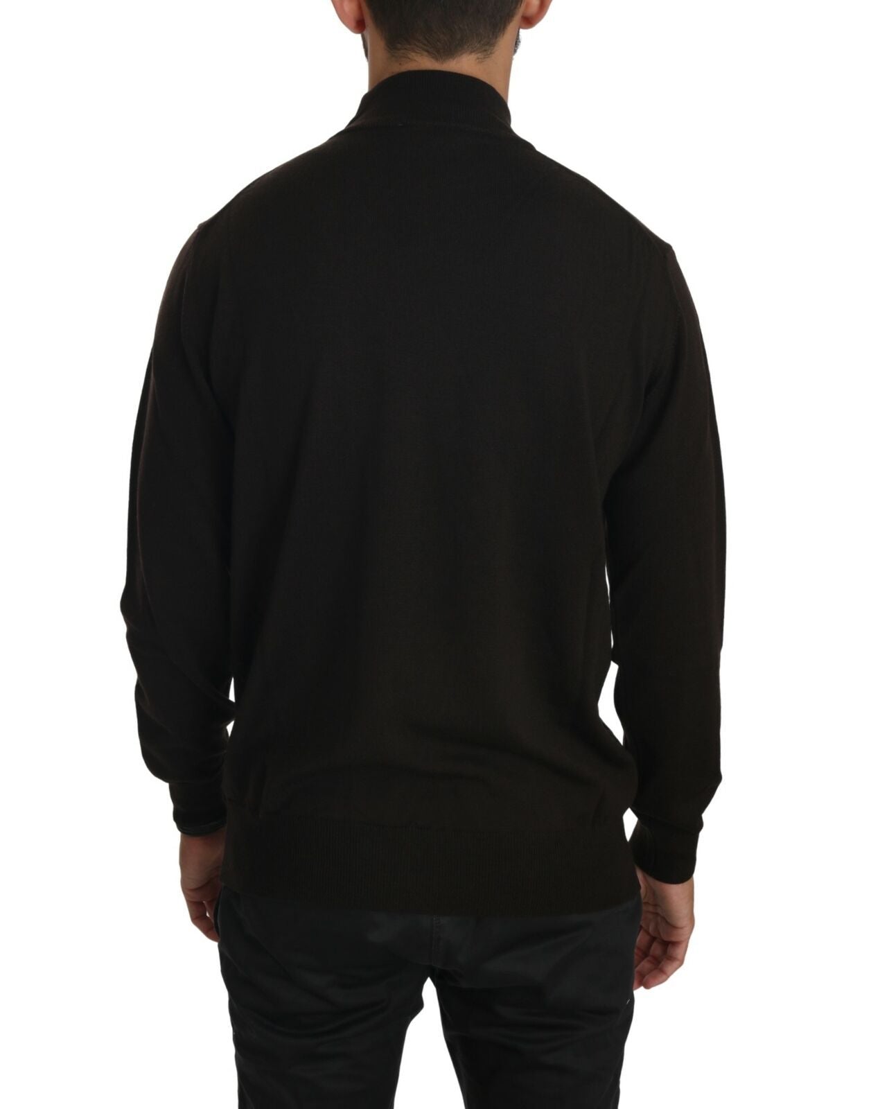 Pull en laine à col montant marron de MILA SCHÖN