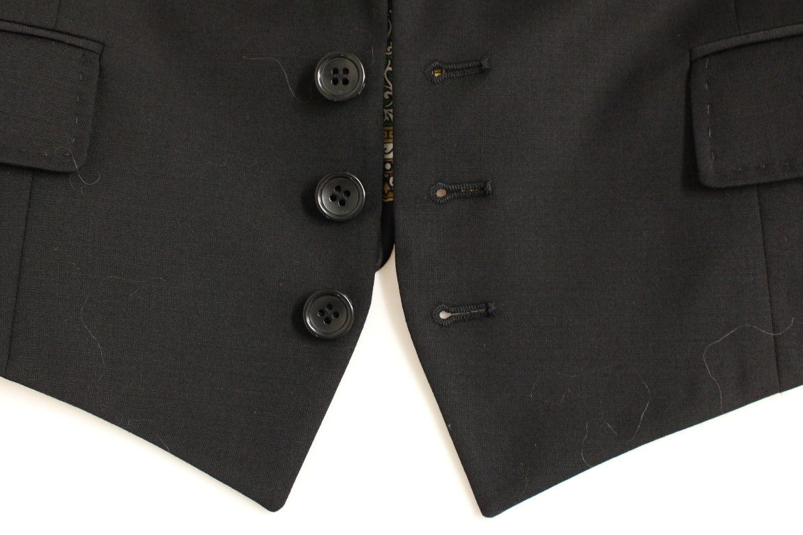 Blazer en soie noire avec détail écharpe dans le dos, Dolce & Gabbana