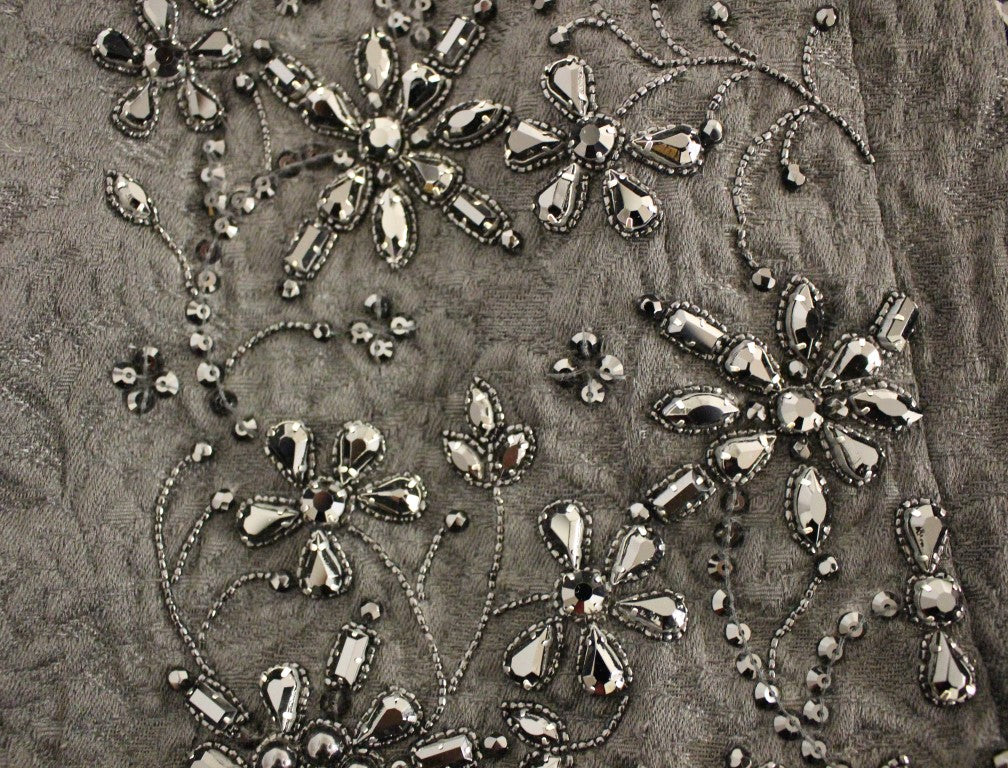 Jupe noire en cristal faite à la main, au-dessus du genou, Dolce & Gabbana