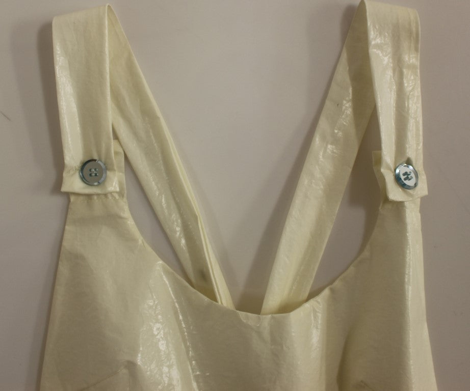 Liccia Florio Robe de thé blanche à col halter, longueur genou