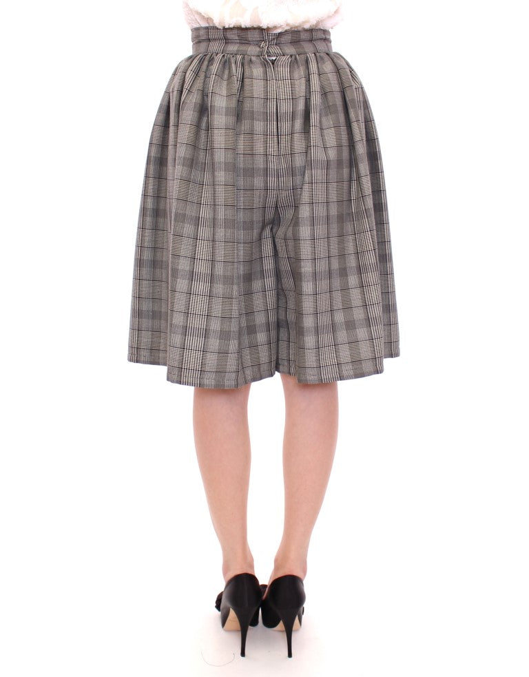 NOEMI ALEMÁN Jupe-short en laine grise à carreaux