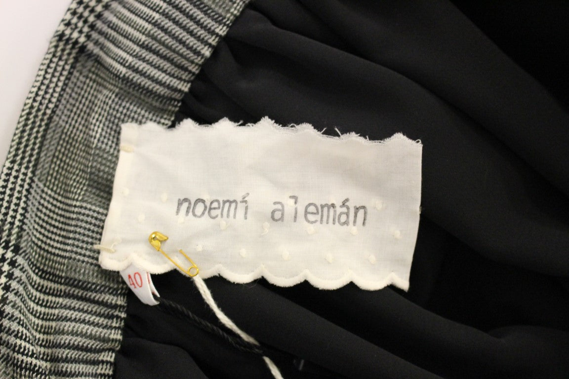 NOEMI ALEMÁN Jupe-short en laine grise à carreaux