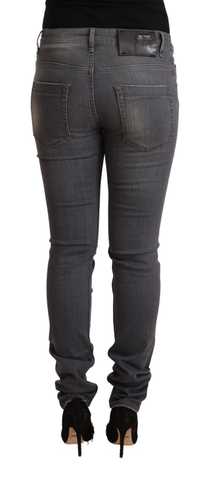 Jeans skinny en coton délavé gris foncé Acht