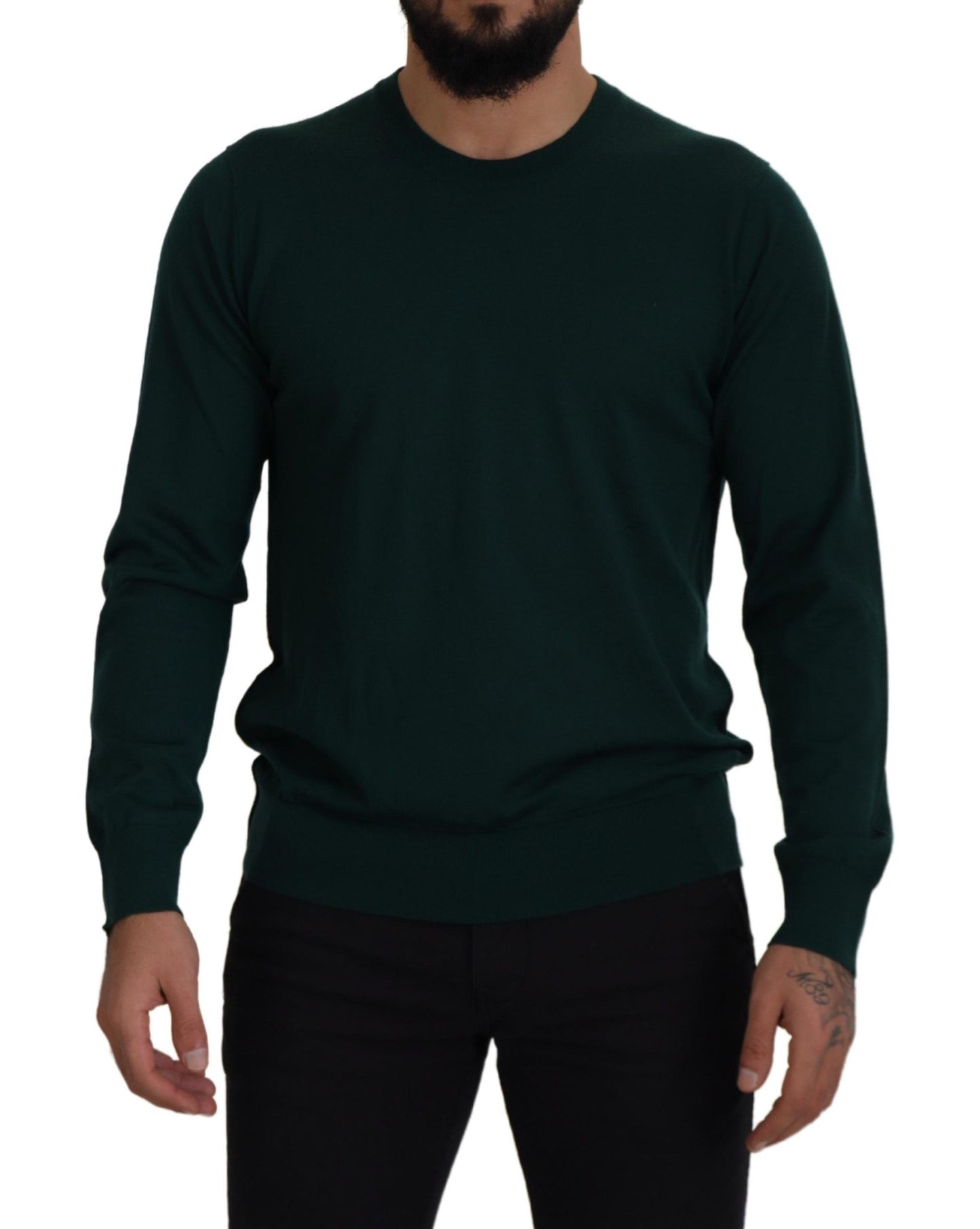 Pull en cachemire vert à col rond de Dolce & Gabbana