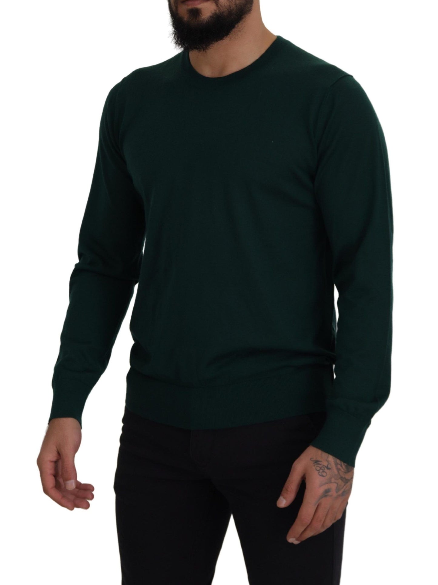 Pull en cachemire vert à col rond de Dolce & Gabbana