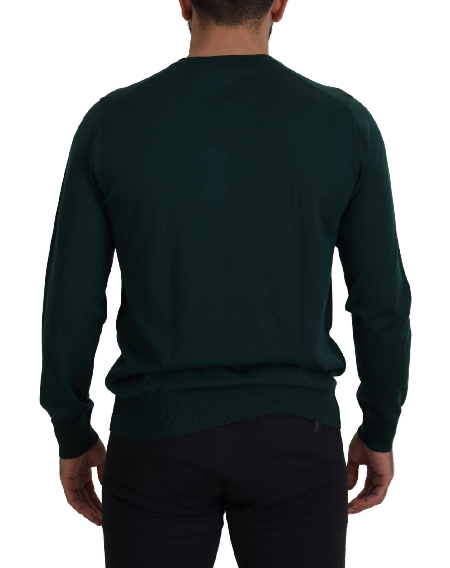 Pull en cachemire vert à col rond de Dolce & Gabbana