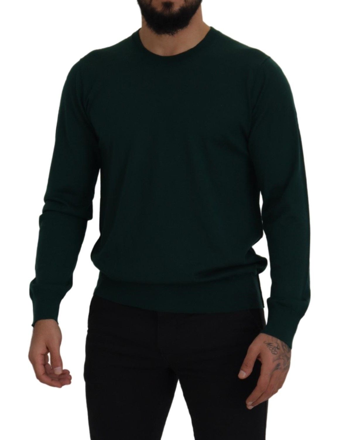 Pull en cachemire vert à col rond de Dolce & Gabbana