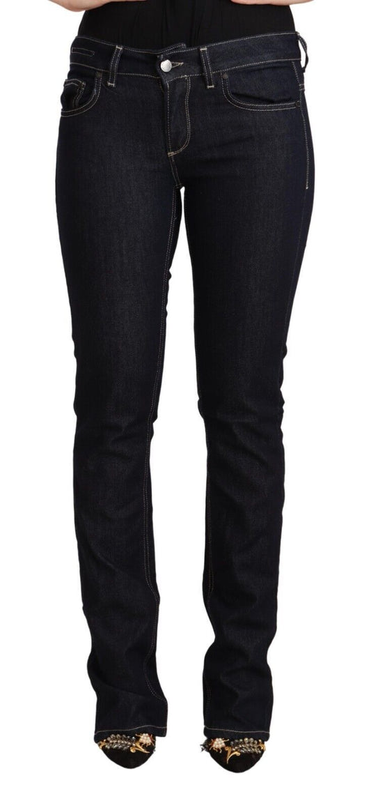Jeans skinny en coton extensible noir à taille basse GF Ferre
