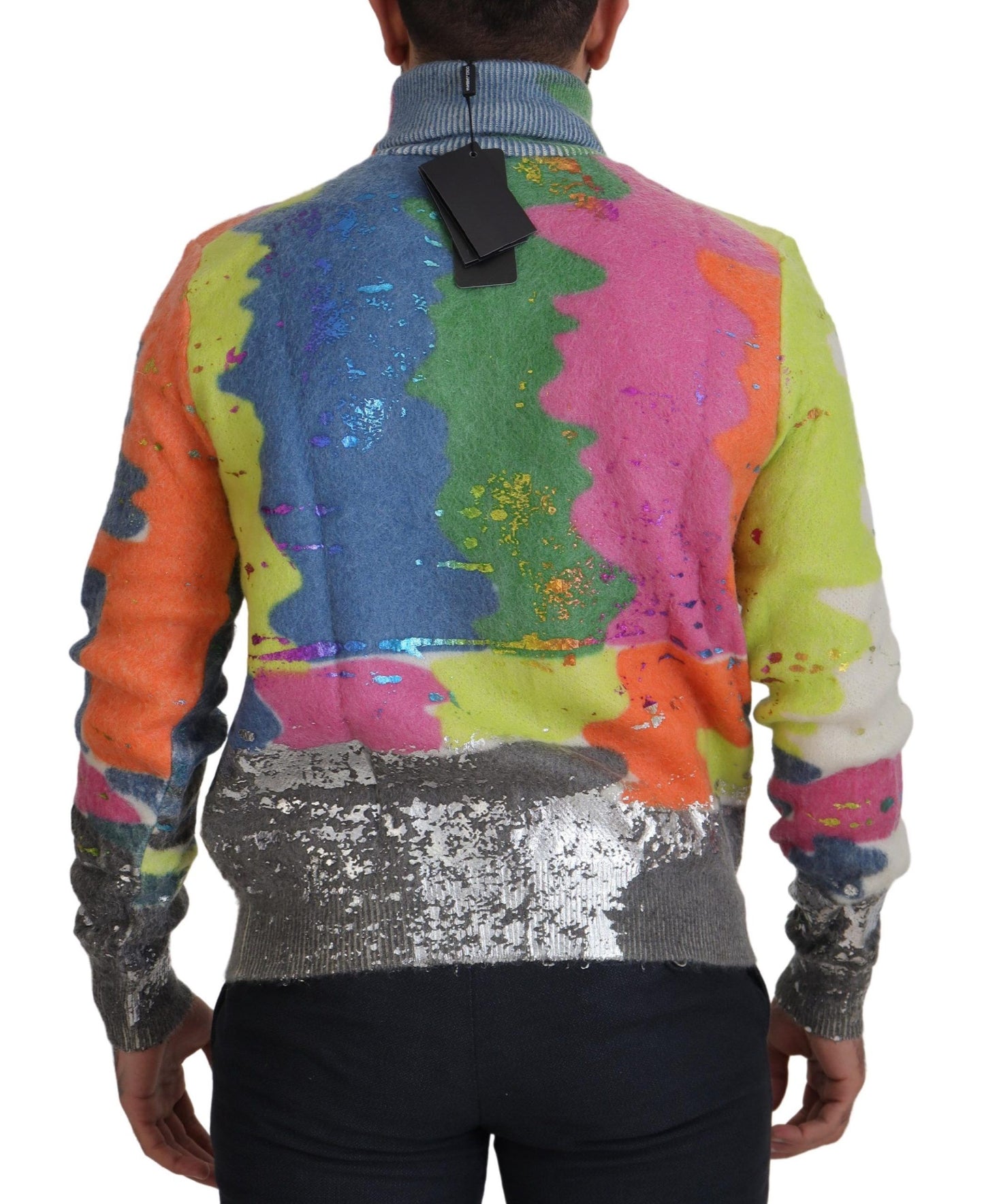 Pull en mohair à col montant multicolore de Dolce & Gabbana